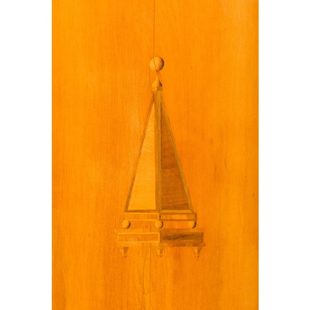 Austrian Biedermeier Period Walnut Buffet with Geometric Pyramidal Marquetry For Sale - Image 4 of 12