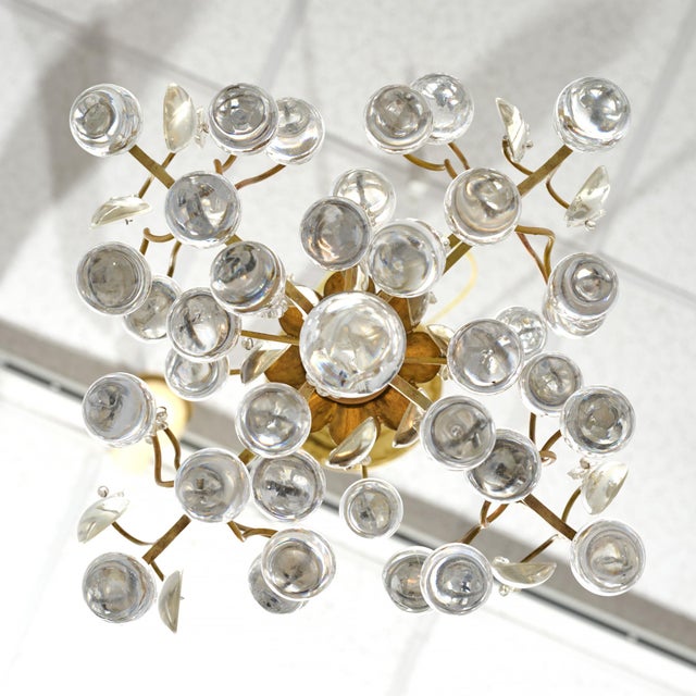 Metal French Crystal Drop Pendant, Antique Brass, Circa 1920 For Sale - Image 7 of 9
