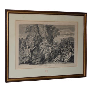 Moses Strikes the Rock Louvre Museum Old Master Etching Late 19th Century For Sale