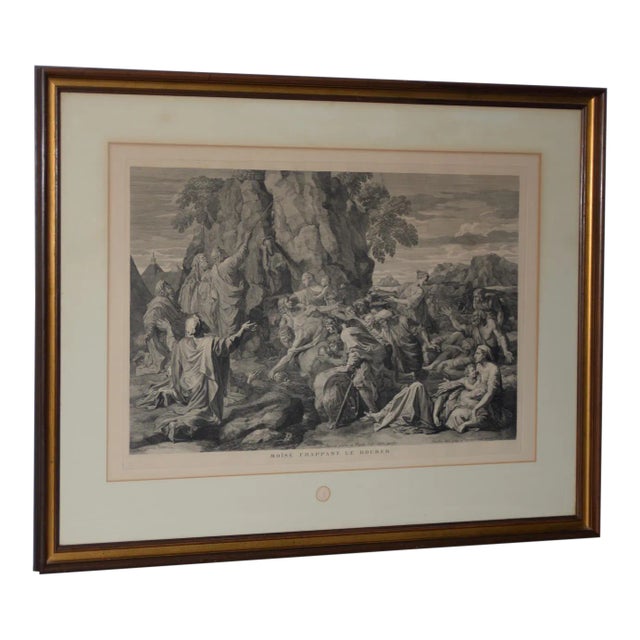 Moses Strikes the Rock Louvre Museum Old Master Etching Late 19th Century For Sale
