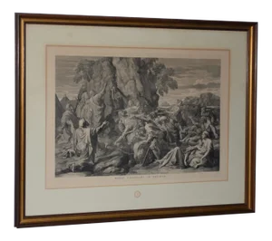Moses Strikes the Rock Louvre Museum Old Master Etching Late 19th Century