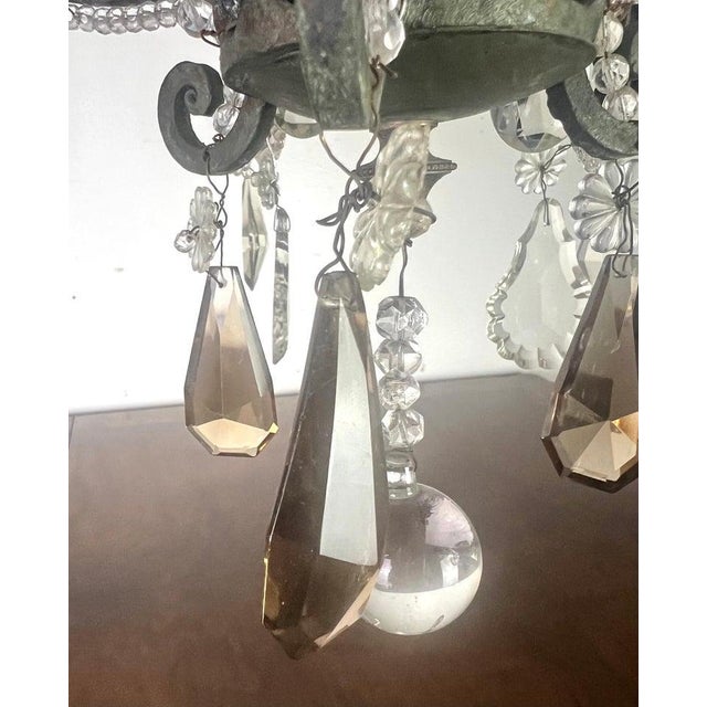 French Crystal Beaded Chandelier C. 1900's For Sale - Image 10 of 12