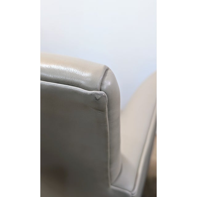 Gray Donghia Leather Dining Chairs- Set of 4 For Sale - Image 8 of 12