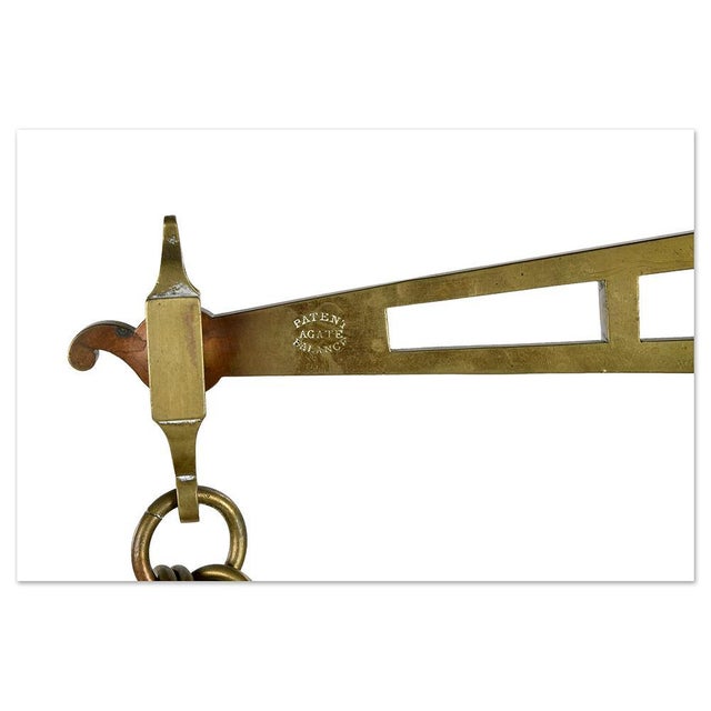 English Shop Scales in Brass and Cast Iron, 20th Century For Sale - Image 6 of 7