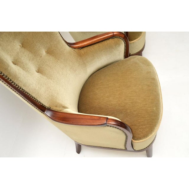 Wood Set of Vintage Swedish Armchairs by Carl Malmsten, 1940 For Sale - Image 7 of 9