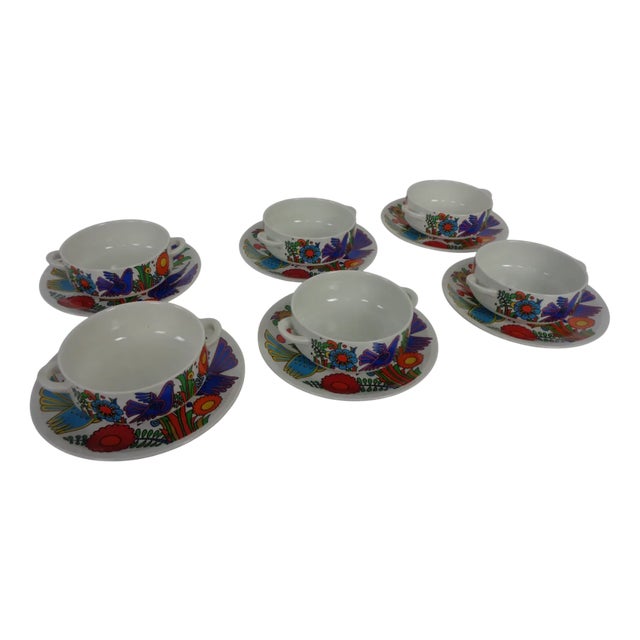 Acapulco Soup Bowls with Saucers from Villeroy & Boch, 1970s, Set of 12 For Sale