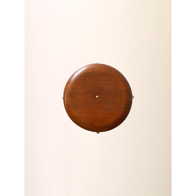 1960s Scandinavian Stool in Metal and Teak, 1960s For Sale - Image 5 of 6