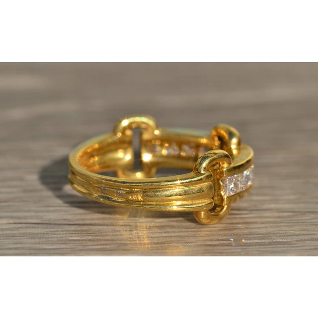 The Evania: Ladies 18K Diamond Buckle Style Ring For Sale - Image 4 of 9