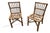 1970s Pair of Boho Chic Rattan Detailed Side Chairs For Sale
