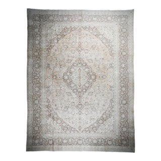 Oversized Vintage Persian Tabriz Rug - Subtle Pastel Palette & Fine Weave -10' X 13' For Sale