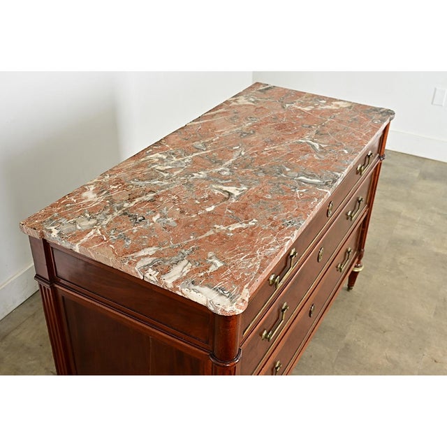 French 19th Century Louis XVI Style Marble-Top Commode For Sale In Baton Rouge - Image 6 of 13