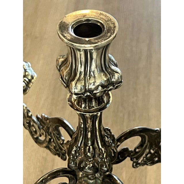 Liberace Collection Sterling Silver 22.5" Candelabra With Christie's Provenance For Sale - Image 9 of 18