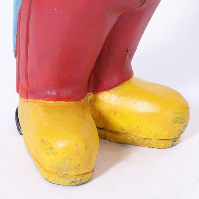 Red Mickey Mouse Vintage Wood Sculpture For Sale - Image 8 of 8