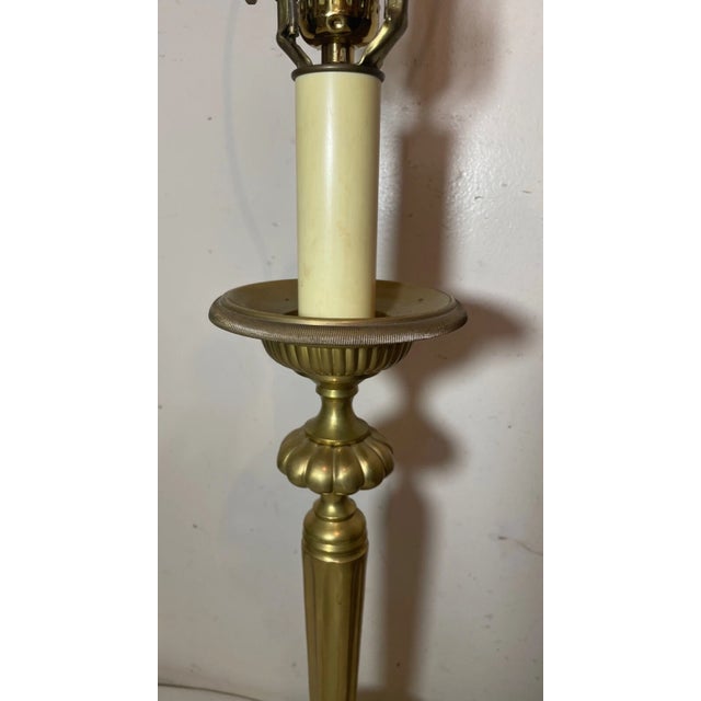 1980s Huge Large Vintage High Quality Speer Brass Bronze Marble Electric Table Lamp For Sale - Image 10 of 12