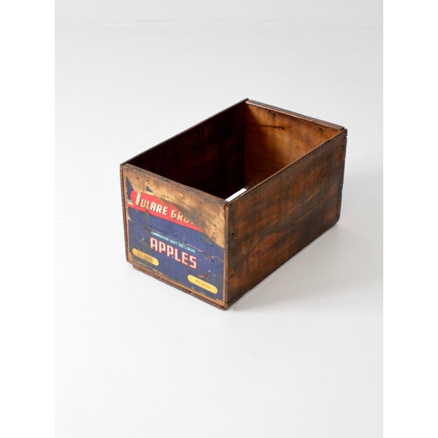 Vintage Wooden Apple Crate Box Chairish