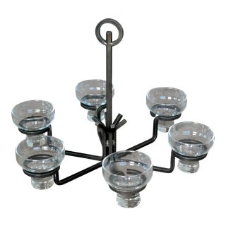 Danish Wrought Iron Floating Candle Chandelier For Sale