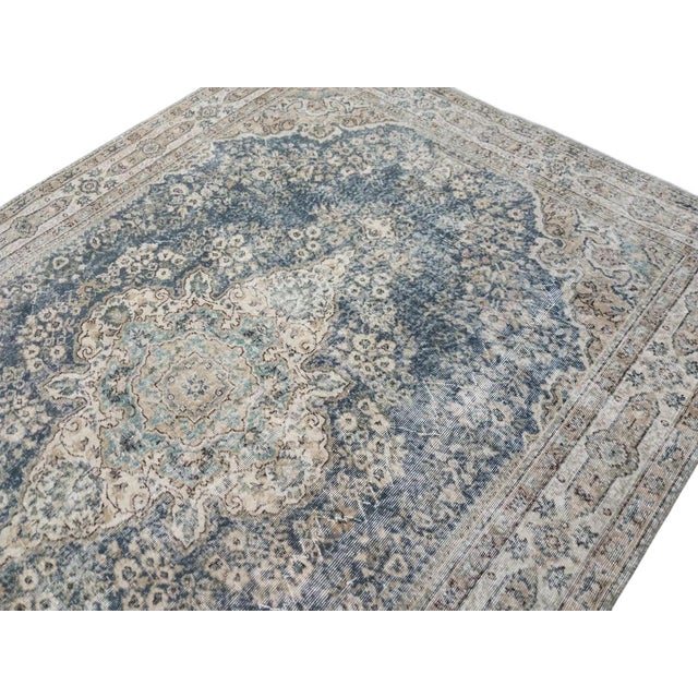 1960s 7x10 Turkish Vintage Oushak Rug For Sale - Image 5 of 5