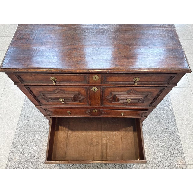 Antique William & Mary English Black Oak Chest of Drawers For Sale - Image 14 of 18
