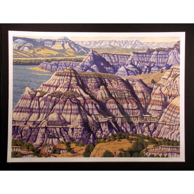 Gordon Mortensen "Painted Canyon" Signed Numbered Woodcut Art Southwestern 1988 For Sale In Denver - Image 6 of 6