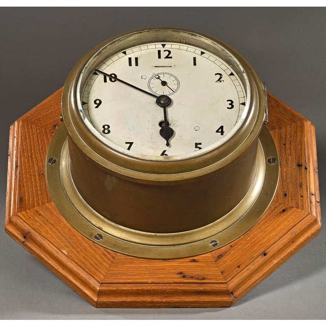 Antique Solid Brass Wall Mount Ships Clock Chairish