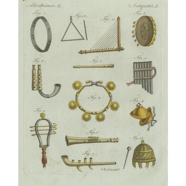 Bertuch, Ancient Greek and Roman Musical Instruments, 1802, Engraving For Sale - Image 3 of 10