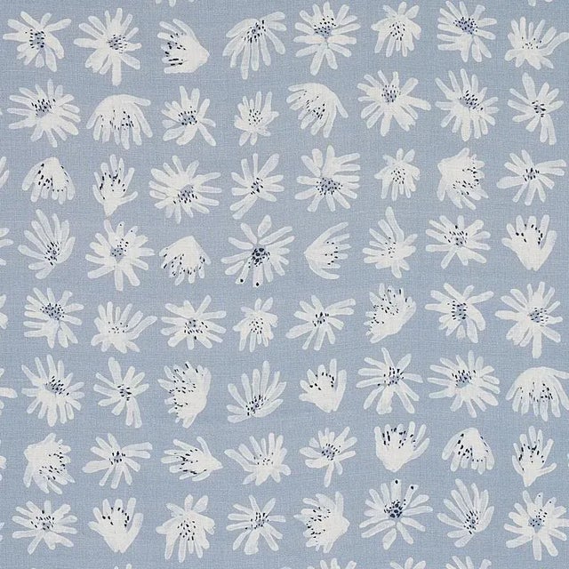 Schumacher Sample - Schumacher X Caroline Z Hurley Meadow Rock Fabric in Blue For Sale - Image 4 of 4