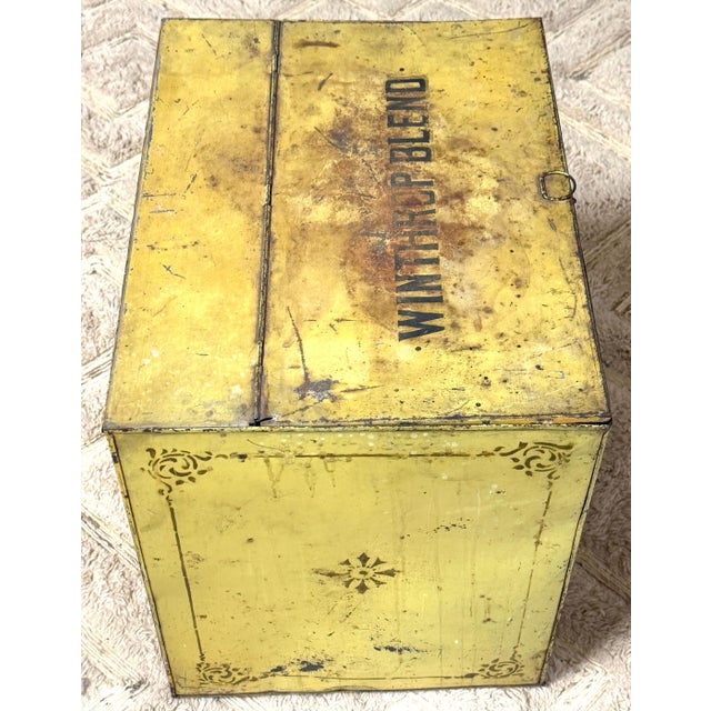 Antique Winslow’s “Winthrop Blend” Coffee Advertising Store Bin, USA 1895-1910 For Sale - Image 4 of 9
