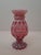 This exquisite Victorian-era art glass vase features the classic Coin Spot (or Coin Dot) pattern in a vibrant Cranberry...