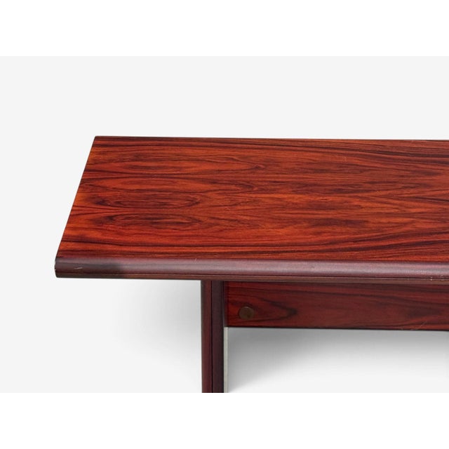Sannemann, Convertible Console or Dining Table, Rosewood, Brass, Denmark, 1970s For Sale - Image 13 of 18