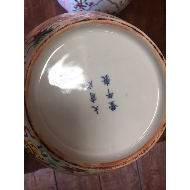 Vintage Chinese Gourd Form Famille Rose Vases - A Pair For Sale - Image 9 of 13