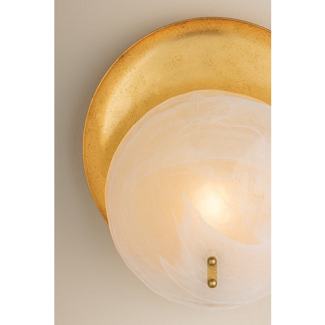 Gold Mitzi Shanette 10.75 in. 1 Light Wall Sconce in Vintage Gold Leaf Finish For Sale - Image 8 of 11