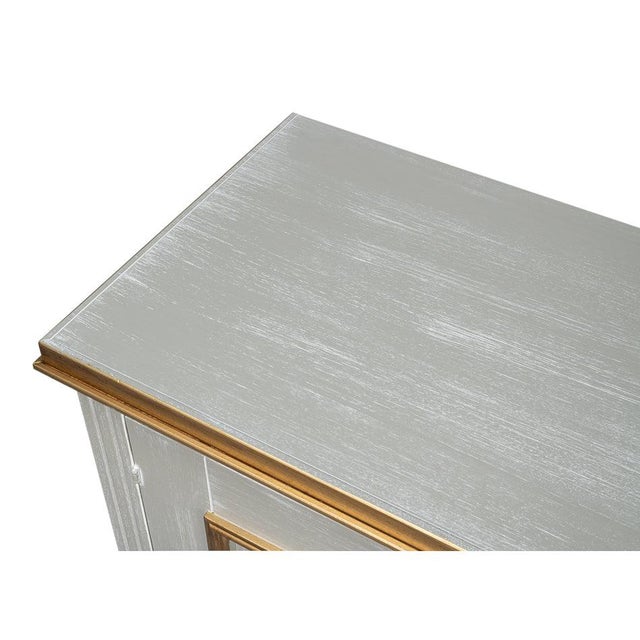 Gray Louis XVI Buffet in Gray and Gold, 60 Inches For Sale - Image 8 of 12