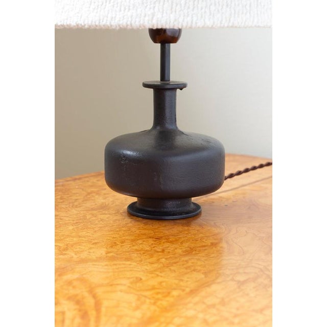 Scandinavian Brutalist Cast Iron Table Lamp, 1960s For Sale - Image 4 of 10