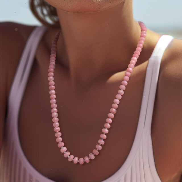 Blush Pink Jade Necklace - By Bombyx House For Sale - Image 8 of 9