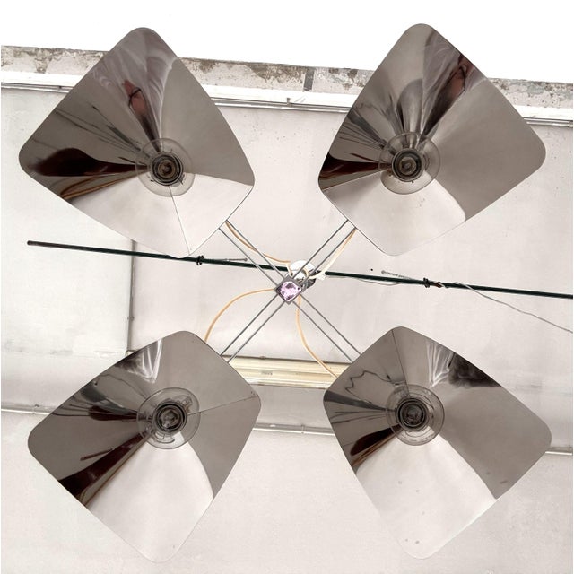 Silver Mid-Century Modern Corolla Pendant Light in Chrome by Giovanni Grignani, Italy, 1970s For Sale - Image 8 of 18