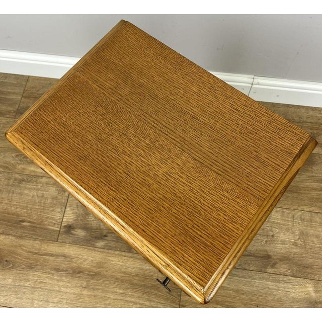 French Louis Oak Bedside Tables with Marble Tops, Set of 2 For Sale - Image 9 of 11