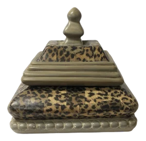 1980s Ceramic Box With Papier-Mâché Leopard Motif