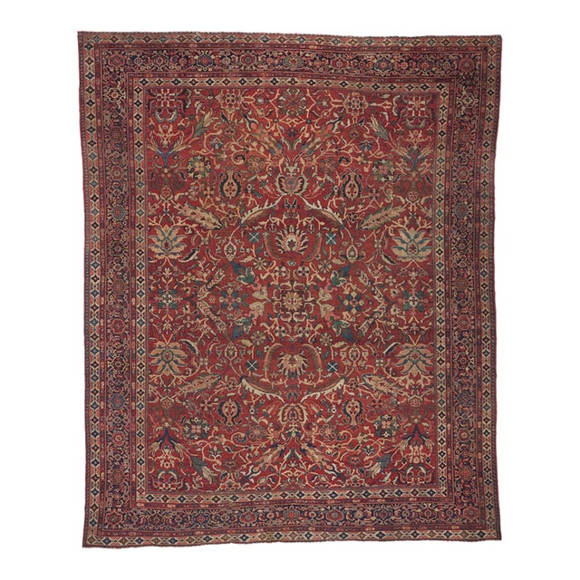 Late 19th Century Persian Sultanabad Rug, 10'11 X 13'06 For Sale