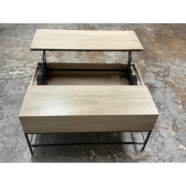 Industrial William Sonoma for West Elm Industrial Storage Pop-Up Coffee Table For Sale - Image 3 of 12