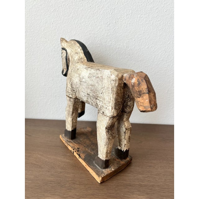 Antique Guatemalan Hand Carved & Painted Horse Folk Art Sculpture For Sale In Dallas - Image 6 of 10