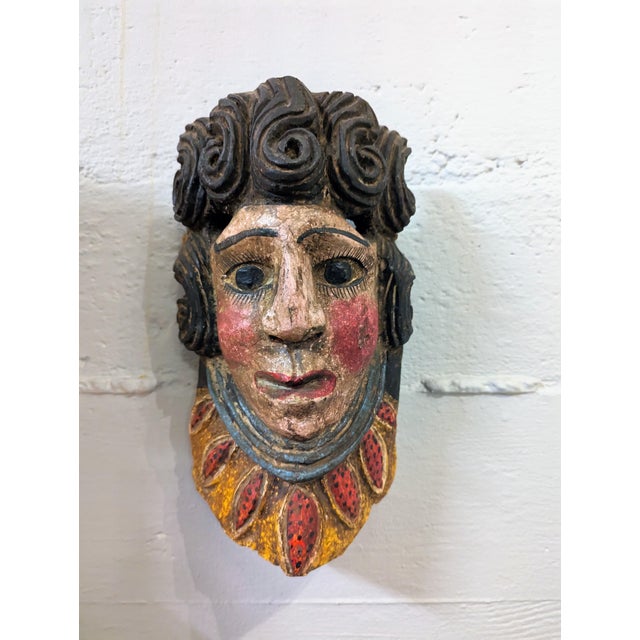 Mexican 1940s-1960s Handcrafted Mexican Barbones Dance Mask For Sale - Image 3 of 7