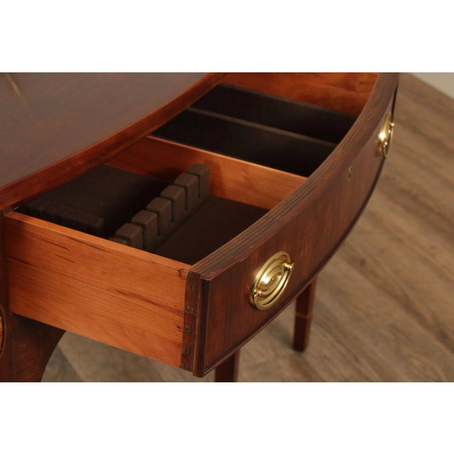 Hepplewhite 1980s Statton Hepplewhite Style Cherry 'Centennial' Serpentine Sideboard For Sale - Image 3 of 13