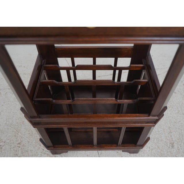 Stone Magazine Rack End Table W. Marble Top For Sale - Image 7 of 12