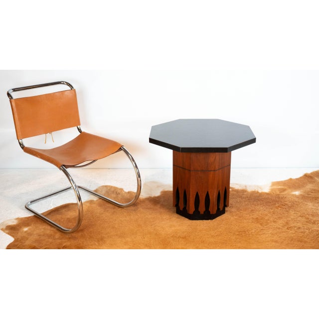 Vintage Mid Century Harvey Probber attributed cocktail or side table, circa 1970s. Architectural geometry with organic...