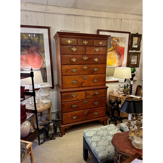 Exquisite antique 18th century American walnut Chippendale style chest on chest having 12 drawers. A rare beauty! Details...