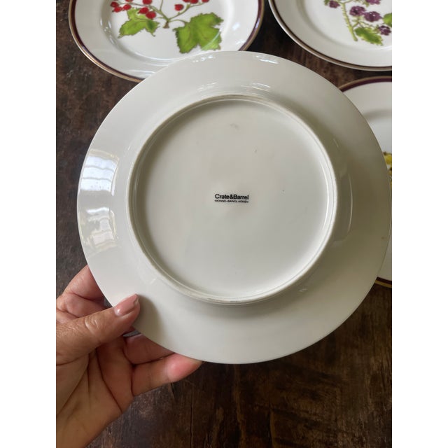 Ceramic Crate and Barrel Fruit Garden Plates - Set of 4 For Sale - Image 7 of 7