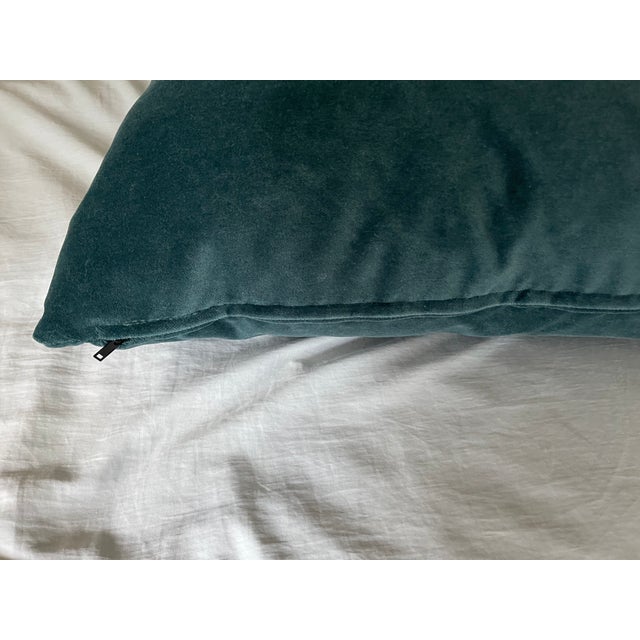Blue Velvet Pillows For Sale - Image 4 of 6