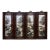 Four-Panel Rosewood Framed Porcelain Plaque Wall Screen, Ink Color Mountain Landscape, Chinoiserie Wall Art Set For Sale