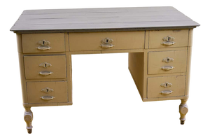 Vintage Wooden Desk with Drawers