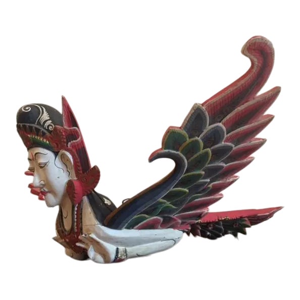 Vintage Balinese Flying Garuda Carved Sculpture For Sale